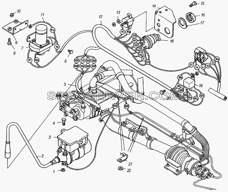 Электрооборудование подогревателя для КамАЗ-4310 (списка 2004 г) (список запасных частей)